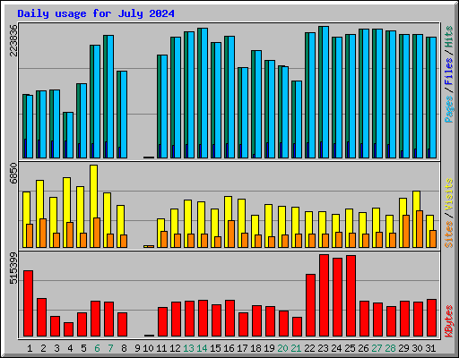 Daily usage for July 2024