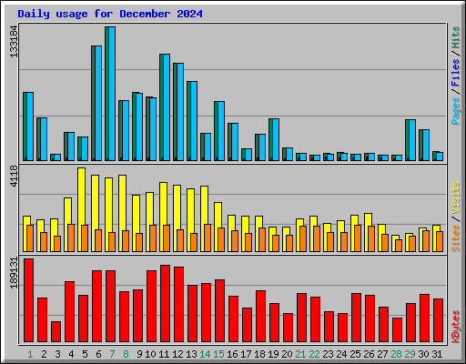 Daily usage for December 2024