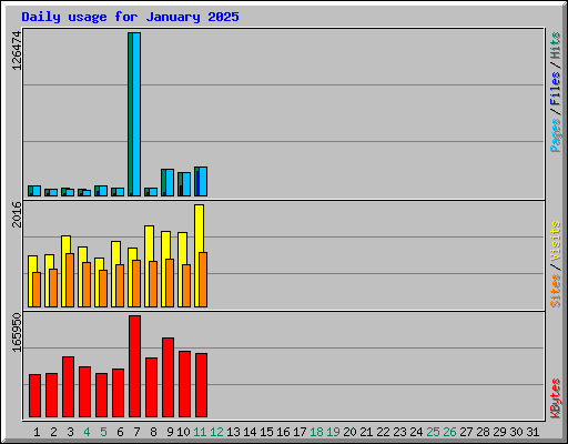 Daily usage for January 2025