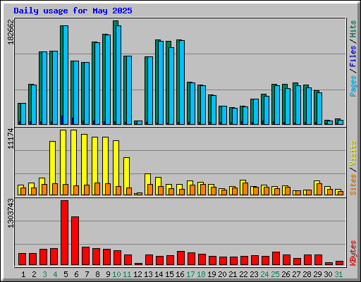 Daily usage for May 2025