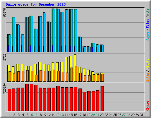 Daily usage for December 2025