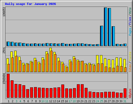 Daily usage for January 2026