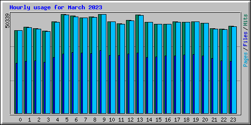 Hourly usage for March 2023